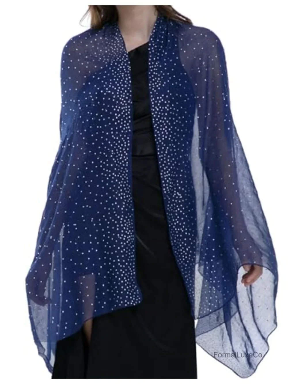 Starry Night Shiny Shawl Wrap for Evening Dresses Formal Wear